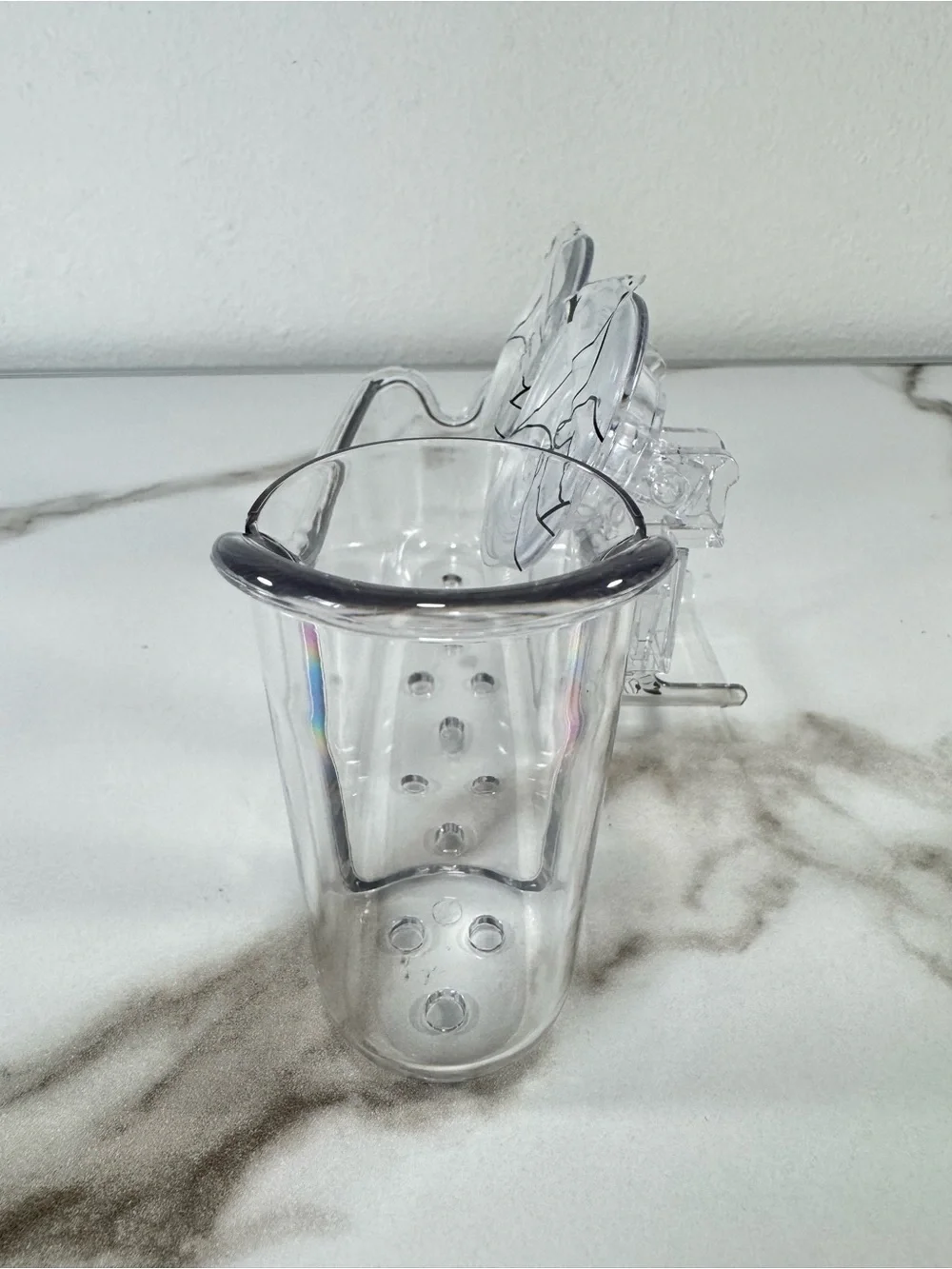 2Pcs Acrylic Clear Sink Bathroom Shower Caddy Soap Sponge Brush Holder Organizer